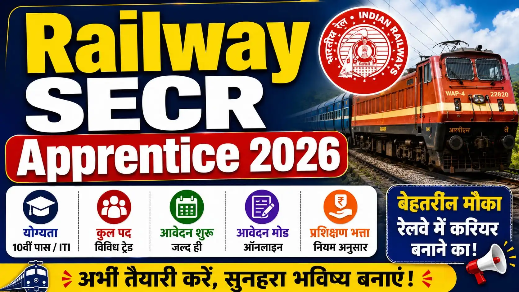 Railway SECR Region Nagpur Apprentice Recruitment 202